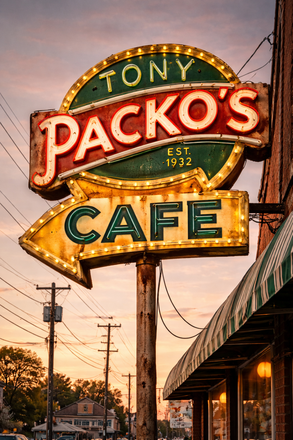 Vintage-style Tony Packo’s sign in Toledo